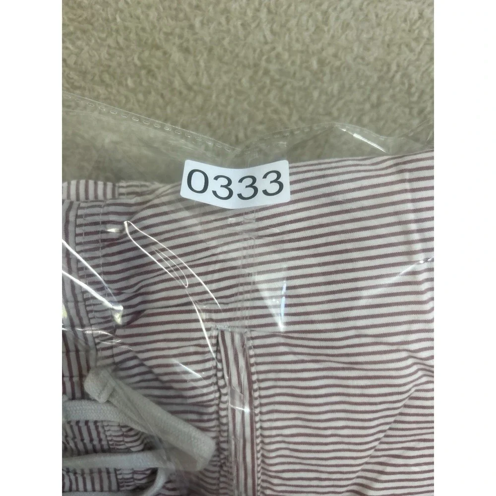 Banana Republic Deck Shorts Mens Large Red Striped Elastic‎ Waist Drawstring